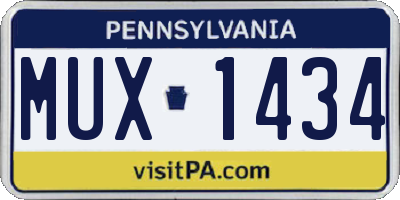 PA license plate MUX1434