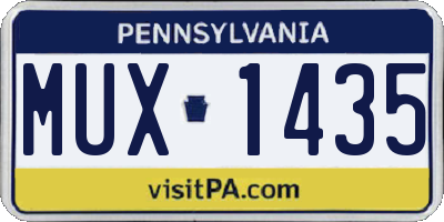 PA license plate MUX1435