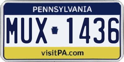 PA license plate MUX1436