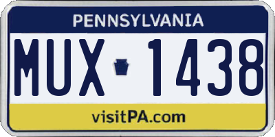 PA license plate MUX1438