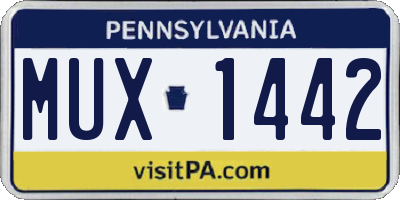 PA license plate MUX1442