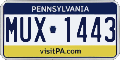 PA license plate MUX1443