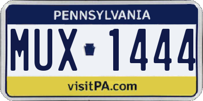 PA license plate MUX1444