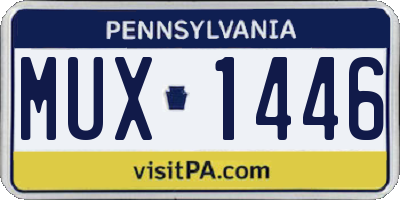 PA license plate MUX1446