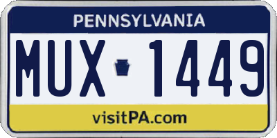 PA license plate MUX1449