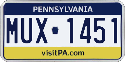 PA license plate MUX1451