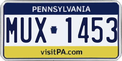 PA license plate MUX1453