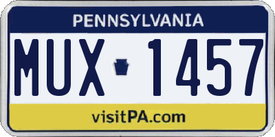 PA license plate MUX1457