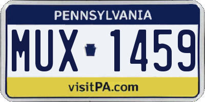 PA license plate MUX1459