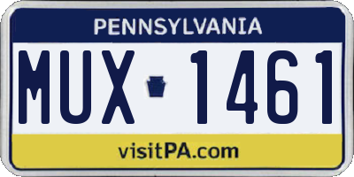 PA license plate MUX1461