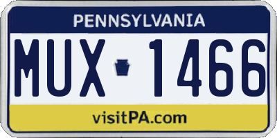 PA license plate MUX1466