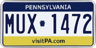 PA license plate MUX1472