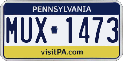 PA license plate MUX1473
