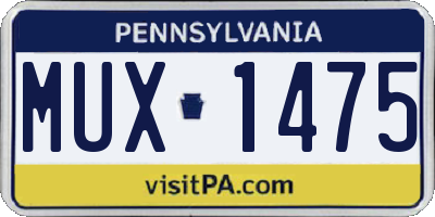 PA license plate MUX1475