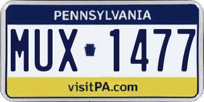 PA license plate MUX1477