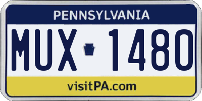 PA license plate MUX1480