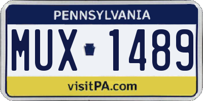 PA license plate MUX1489