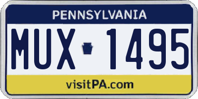 PA license plate MUX1495