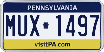 PA license plate MUX1497