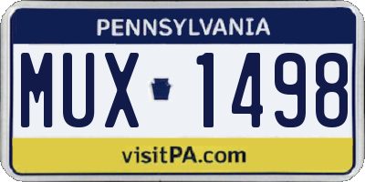 PA license plate MUX1498