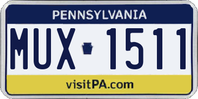 PA license plate MUX1511