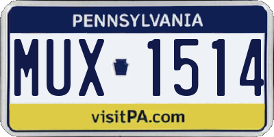 PA license plate MUX1514