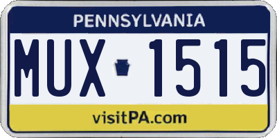 PA license plate MUX1515