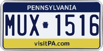 PA license plate MUX1516