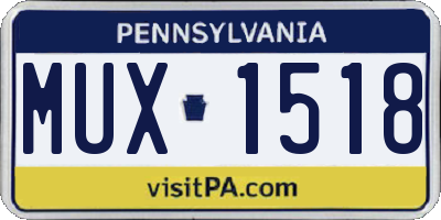 PA license plate MUX1518