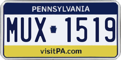 PA license plate MUX1519