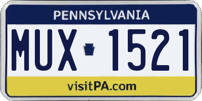PA license plate MUX1521