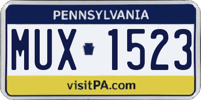 PA license plate MUX1523