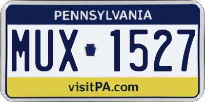 PA license plate MUX1527