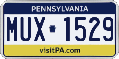 PA license plate MUX1529