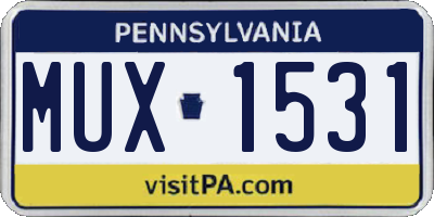 PA license plate MUX1531