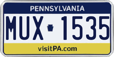 PA license plate MUX1535