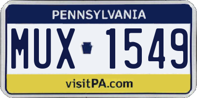 PA license plate MUX1549