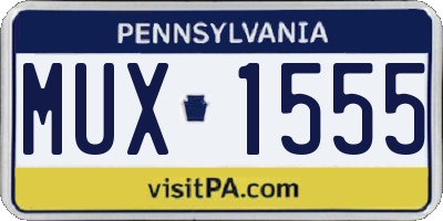 PA license plate MUX1555