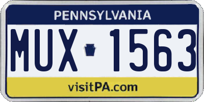 PA license plate MUX1563