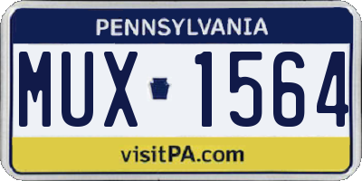PA license plate MUX1564