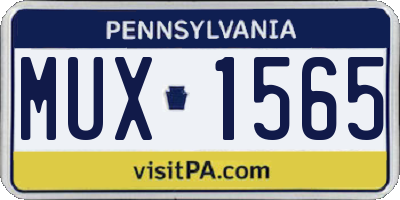PA license plate MUX1565