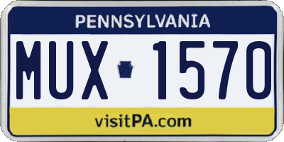 PA license plate MUX1570