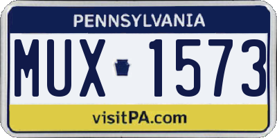PA license plate MUX1573