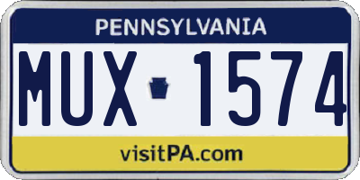 PA license plate MUX1574