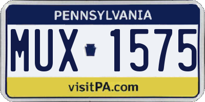 PA license plate MUX1575