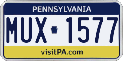 PA license plate MUX1577