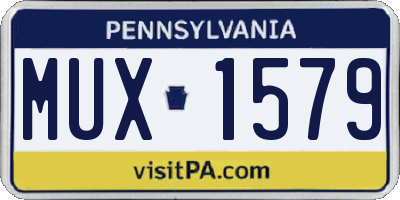 PA license plate MUX1579
