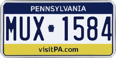 PA license plate MUX1584