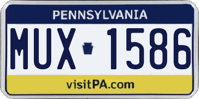 PA license plate MUX1586