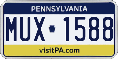 PA license plate MUX1588